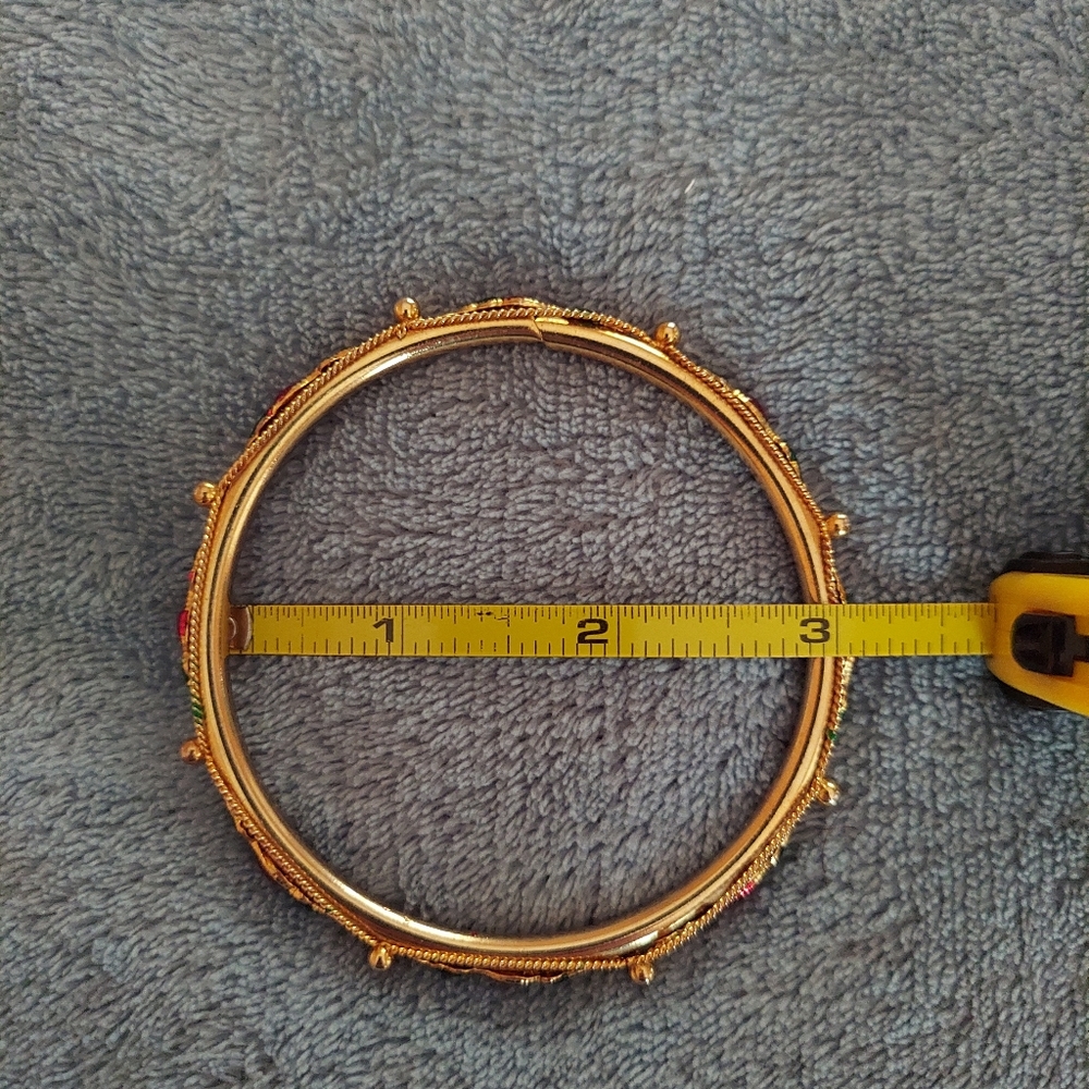 18k gold plated bangle with stones